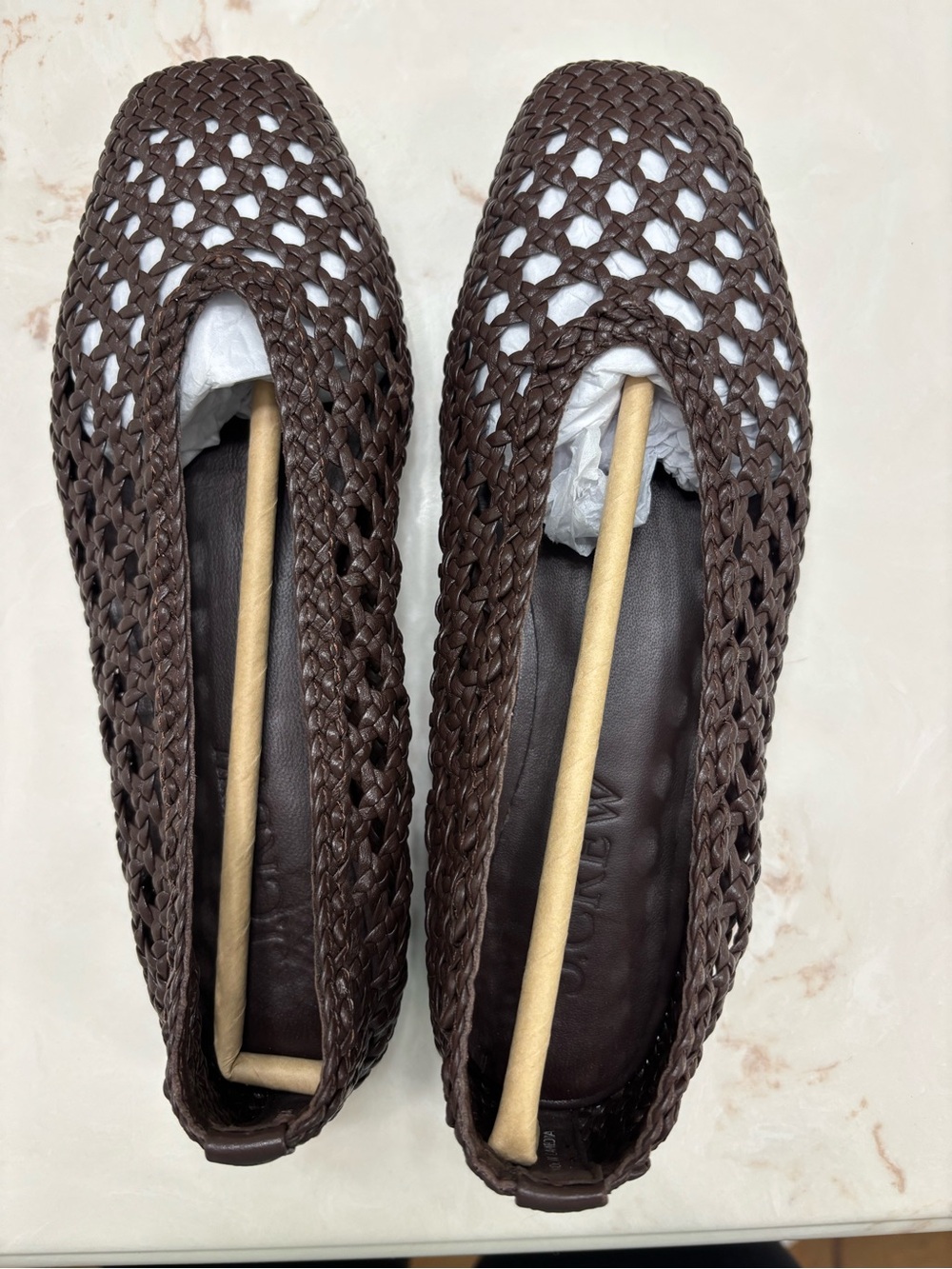 J. Crew Dark Brown Woven Ballet Flats